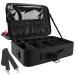 JOURMON Makeup Case Travel Makeup Train Case Organizer Cosmetic Bag Portable with Adjustable Dividers and Shoulder Strap for Makeup Brushes Toiletry Travel Accessories(Pure Black, L) L Pure Black