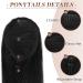Fine Ponytail Extensions - Long Straight Drawstring Hair Extension 50 cm Natural Black - Buy Online on GoSupps.com