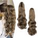 Gairyan 50cm ponytail hair part braid extensions long curly claw clip in ponytail extensions synthetic hair extensions wavy hair extension for women (ashblond) 50 cm ashblond
