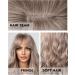 WOKESTAR Long Ombre Ash Blonde Synthetic Hair Wig with Curtain Fringe for Women - Buy Online on GoSupps.com