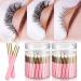 Pink 100 Pieces Lash Cleansing Brushes with Container - Eyelash Extension Cleanser Supplies - Buy Online on GoSupps.com