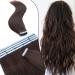 Silk -Co Tape Extensions Real Hair 40cm - 20 STRESS X 4CM wide/2.5g - Remy real hair Extensions tape in hair extension #2 dark brown