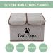 Geyecete Large Linen Fabric Foldable Storage Box with Lid and Handles - Ideal for CAT Apparel, Coats, Toys, Clothing - Gray - Buy Online on GoSupps.com