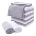 Microfiber Facial Cloths Fast Drying Washcloth 12 pack - Premium Soft Makeup Remover Cloths - Highly Absorbent White-grey 12x12x0.15 Inch (Pack of 12)