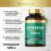 Potassium Supplement 400mg with Vitamin C 100mg | 180 Vegan Tablets | Supports Blood Pressure, Muscle and Nervous System Function | Immune System Boost | by Carlyle - Buy Online on GoSupps.com
