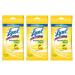 Lysol Disinfecting Wipes To-Go Pack, Lemon Scent, 15 Count (Pack of 3)