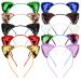 Bezavea 10 Pieces Cat Ear Hair Hoops Hair Hoop Shiny Reversible Sequin Cat Ears Headbands Glitter Cat Ears Headband Cat Ears Headbands Sequins for Women Girls Daily Life and Party Supplies