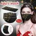 Amdole Christmas 50-Piece Adult 3-Layer Breathable Face Masks - festive Black Printed Neck Gaiters for Men - International Shipping - Buy Online on GoSupps.com