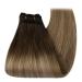 Shop Youngsee Balayage Tressen Extensions | 50cm Real Hair Weft - Brown & Blonde Mix for Women | #4/10/16 - 100g - Buy Online on GoSupps.com