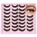 Winifred 16 Pairs Russian Strip Natural Wispy False Eyelashes - Cat Eye D Curl Soft Volume Lashes Pack for Reusable Fluffy Look - Buy Online on GoSupps.com