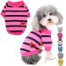 Zunea Dog Shirts for Small Dogs Summer Basic T-Shirt Striped Puppy Clothes Sequins Love Heart Sweatshirt Soft Cotton Short Sleeve Tee Shirt Pet Girl Boy Clothing Pullover Chihuahua Apparel Pink L