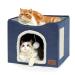 Bedsure Cat Beds for Indoor Cats - Large Cat Cave for Pet Cat House with Fluffy Ball Hanging and Scratch Pad Foldable Cat Hidewawy16.5x16.5x14 inches