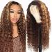Honey Blonde Ombre Lace Front Wig Human Hair 13x6 Highlight Loose Deep Wave Lace Front Wigs Human Hair Colored Wigs for Women 180% Density OP42730 HD Lace Frontal Wig 12A Gluelesses Wigs Human Hair Pre Plucked SPARKLE DI...