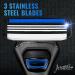 Buy Jeremy's Razors for Men - Sprint 3 Razor Blade Refills (8 Cartridges) - Compatible with 2nd Gen Handles - Stainless Steel Lubricating Strip Easy Rinse - International Shipping Available - Buy Online on GoSupps.com