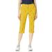 IZOD Women's Golf Stretch Capri Pant with Pockets 10 Nugget Gold Print