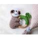 Wabi Kids Crochet Sloth Teether Toy with Wood Ring Rattle - All Natural Sensory Friendly Development Toy - Buy Online on GoSupps.com