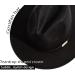 Gossifan Men's Wide Brim Panama Fedora Hat with Classic Belt - Black, Size 7 1/8-7 1/4 - Buy Online on GoSupps.com