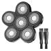 AW Shaver Replacement Head 6 Blades Head Shaver Replacement Heads Compatible with AidallsWellup Replacement Head for AidallsWellup G-672 Head Shaver for Bald Men 1 Cleaning Brush