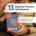Herbaland Vegan Multivitamins Gummies for Adults - 90 Count Sugar-Free Organic Supplement with 13 Essential Vitamins - Vitamin A, C, D3, E, B6, B12, Zinc - Mixed Berry Flavor - Buy Online on GoSupps.com