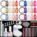 Saviland Chrome Nail Powder Kit 6 Colors Aurora Chrome Powder for Nails with U V LED Nail Lamp Top Gel Press on Nails Tips Nail Glue Basic Nail Tools Kit for Home DIY Chrome Mirror Effect Nail Art