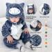 Doladola Unisex Baby Onesie | Cartoon Cat Jumpsuit Hooded Romper 18-24 Months - Black Cat - Buy Online on GoSupps.com