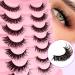 Buy 7 Pairs Manga Lashes - 18mm Fluffy D Curl Cat-Eye Faux Mink Eyelashes | Volume Spiky & Wispy Fairy Lashes - International Shipping Available - Buy Online on GoSupps.com