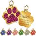 Nibana Personalized Dog Tags Glitter Paw Print Custom Pet ID Tags Engraved Cat Name Tags for Small Medium Large Dogs Cats up to 4 Lines of Custom Text Easy to Read(Purple) - Buy Online on GoSupps.com