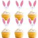 30 PCS Easter Cupcake topper Bunny Cupcake Toppers Easter Egg Cupcake Topper Rabbit Easter Party Cake Topper Decorations (Brown) (Bunny Ear flower) - Buy Online on GoSupps.com