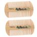Veemoon Peigne En Bambou Dents Denses Double Face 2 Pi ces Antistatique Portable Pour Soin Des Cheveux Et limination Des Pellicules Usage Domestique Multifonction Adapt Gar on Et Filles
