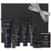 Tiege Hanley Men's Silver Gift Set | 6 Products | Face Wash Morning Facial Moisturizer Sandalwood Body Wash Natural Aluminum-Free Deodorant and a Body Scrubber | Uncomplicated Skin Care for Men