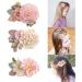 GAVIK Set of 3 Pink Flower Hair Clips for Girls Handmade and Durable Accessories - Buy Online on GoSupps.com