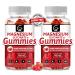 Magnesium Glycinate Gummies 400mg Magnesium L-Threonate 200mg - Chelated Magnesium Potassium Complex Supplement with VitD B6 CoQ10 Supports for Memory Calm Mood & Sleep - 120 Raspberry Gummies
