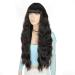 YEESHEDO Long Black Wigs with Fringe - Natural Looking 28 Inches Curly Wavy Synthetic Hair for Women - Ideal for Daily Wear and Halloween Cosplay - Buy Online on GoSupps.com