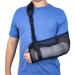 Mesh Arm Sling Shoulder Lightweight Breathable Arm Shoulder Sling Adjustable Shoulder Strap with Foam Neck Pad for Unisex Right Left for Wrist Hand Elbow Arm Injured (Black)