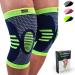 FEEL RECOVERY 2 pieces Kniebandage for men & women - compression knee supports sports for knee pain - knee tandage for arthrosis & meniscus - breathable & non -slip (S green) S green