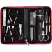 Three swords - germany 10 pcs.Travel set 'Spezia' |Nail care set in red synthetic leather case |Contents: nail scissors skin scissors nail pliers tweezers glass nail files and much more
