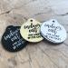 Personalized Cat ID Tag for Indoor Cats | Custom Engraved Aluminum Pet Tag | Round Black Design - Buy Online on GoSupps.com