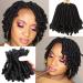 8 Packs Short Bob Spring Twist Crochet Hair 6Inch Pretwisted Passion Twist Crochet Hair Curly Pre Looped Crochet Braids Hair Bomb Twist Kids Crochet Hair for Black Women (6 Inch 1B) 6 Inch 1B