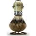 Men's Pure Badger Hair Shaving Brush - Ivory Handle & Stand - Silver Tip for Wet Shaving | International Shipping Available - Buy Online on GoSupps.com