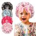 4Pcs Kids Satin Bonnets  Silk Hair Bonnet for Sleeping  Soft Wide Elastic Band Sleeping Cap for Curly Natural Hair  Kids Bonnets for Girls Boys Toddler