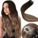 Laavoo remy microring extensions real hair ombre brown invisible extensions real hair micro balayage brown micro extensions real hair remy human hair 35cm 50g 1g/s #2/6/18 35 cm 3.14micro #2/6/18