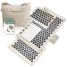 Jaraleesa XL Premium AkuPressurmatte with pillows for relieving back and neck pain including a carrying bag and foot fakirmatt- acupuncture Matte for muscle relaxation and massage tips