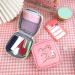 Portable Sanitary Napkin Storage Bag with Cartoon Design - Pink Holder for Women & Teens - Buy Online on GoSupps.com