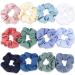 IVARYSS Cute Hair Scrunchies for Girls and Women  12 PCS Premium Twill Fabric Scrunchy  Soft Elastic Bands Ponytail Holder Hair Accessories Color A