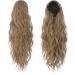 FESHFEN 18 Light Brown Mix Natural Blonde Ponytail Extension - Curly Wavy Synthetic Hair Piece for Women - Buy Online on GoSupps.com