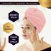 LUXTOGO Fast Dry Hair Towel Set - 100% Cotton Super Absorbent Hair Turbans with Button & Elastic - Purple & Pink - 2 Pack - Buy Online on GoSupps.com