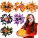Sibba 6 Pieces Halloween Christmas Bow Hair Pins Halloween Hair Bows Clip Pumpkin Bat Pattern Boutique Clip Halloween Barrette Accessories for Girls Halloween 1