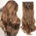 S-noilite 17-26 Inches(43-66cm) 8pcs Long Full Head Clip In Hair Extensions Extension Sexy Lady Fashion Choice 60 Colours (17 Inches-Curly Light Brown) Light Brown 17 Inch