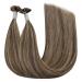 Youngsee Bonding Extensions - Real Hair U Tip Extensions 35cm Dark Brown with Blonde Keratin Bondings | 50g #P4/27 - Ideal for Seamless Volume & Length - Buy Online on GoSupps.com