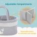 Cradle Star Diaper Caddy Organizer - 100% Cotton Rope Baby Basket with Compartments - Elephant Gray - Buy Online on GoSupps.com